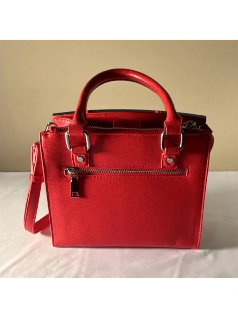 Miztique Red Structured Satchel‎ with Top Handles